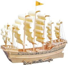 Woodcraft Dřevěné 3D puzzle PLACHETNICE hnědé