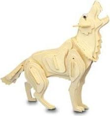 Woodcraft Dřevěné 3D puzzle WOLF hnědé