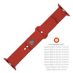 FIXED Set silikonových řemínků Silicone Sporty Strap pro Apple Watch 42/44/45mm, červený