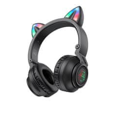 Borofone Bezdrátová sluchátka BO18 Cat Ear černá
