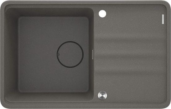 BPS-koupelny Dřez jednokomorový s odkapávačem Momi granit - ZKM T113 antracit metalic