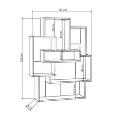 Houseland Knihovna BARCE bílá/dub přírodní