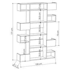 Houseland Knihovna Niho dub přírodní/antracit