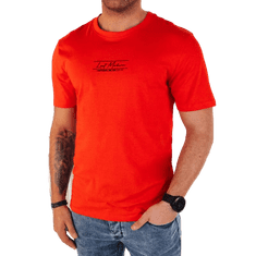 Dstreet Pánské tričko s potiskem oranžové rx5473 XXL