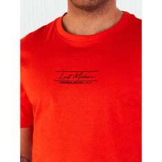 Dstreet Pánské tričko s potiskem oranžové rx5473 XXL