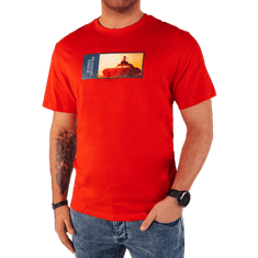 Dstreet Pánské tričko s potiskem oranžové rx5486 XXL