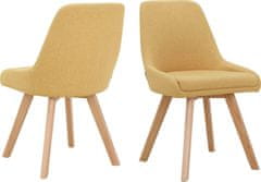 Danish Style Jídelní židle Rudi, textil, žlutá