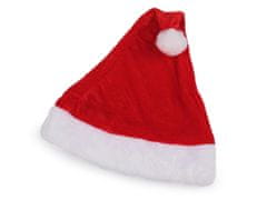 Dětská vánoční sametová čepice - červená (12 ks)