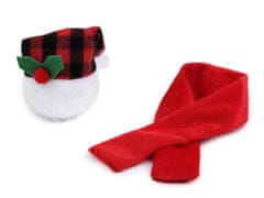Vánoční mini čepice a šála na láhev - červená