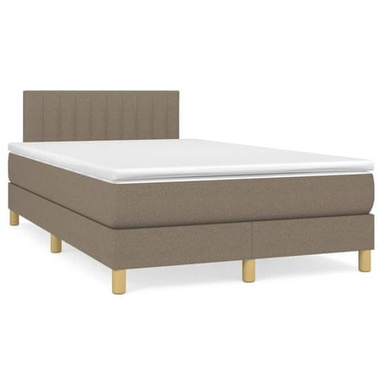 shumee Box spring postel s matrací a LED taupe 120x190 cm textil