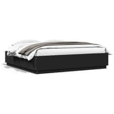 shumee Rám postele s LED osvětlením černý 180x200 cm kompozitní dřevo
