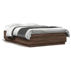 shumee Rám postele hnědý dub 150 x 200 cm kompozitní dřevo