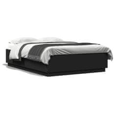 shumee Rám postele s LED osvětlením černý 160x200 cm kompozitní dřevo