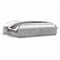 shumee Rám postele s LED osvětlením betonově šedý 180x200 cm kompozit