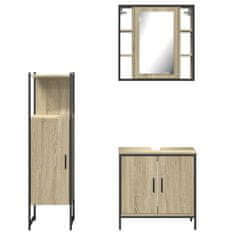 Vidaxl 3dílný set koupelnových skříněk dub sonoma kompozitní dřevo