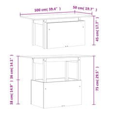 Vidaxl Zahradní stůl 100 x 50 x 75 cm masivní borové dřevo