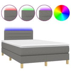 shumee Box spring postel s matrací a LED tmavě šedá 120x190 cm textil