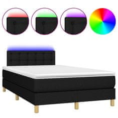 shumee Box spring postel s matrací a LED černá 120x190 cm textil