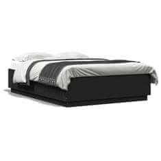 shumee Rám postele s LED osvětlením černý 140x200 cm kompozitní dřevo