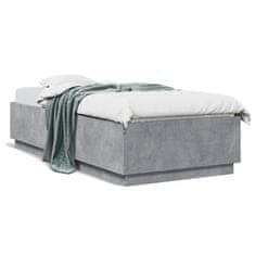shumee Rám postele s LED osvětlením betonově šedý 100x200 cm kompozit