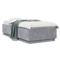 shumee Rám postele s LED osvětlením betonově šedý 90 x 200 cm kompozit