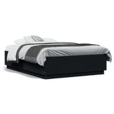 shumee Rám postele s LED osvětlením černý 120x190 cm kompozitní dřevo