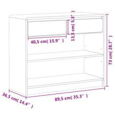 Vidaxl Konzolový stolek SAUDA dub 89,5 x 36,5 x 73 cm masivní borovice