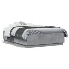 shumee Rám postele s LED osvětlením betonově šedý 140x190 cm kompozit