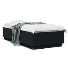 shumee Rám postele s LED osvětlením černý 100x200 cm kompozitní dřevo