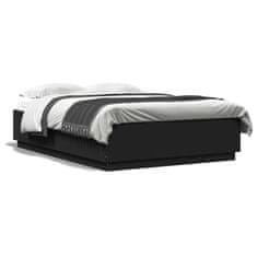 shumee Rám postele s LED osvětlením černý 150x200 cm kompozitní dřevo