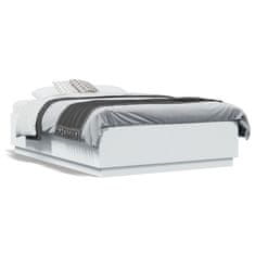 shumee Rám postele s LED osvětlením bílý 140 x 190 cm kompozitní dřevo