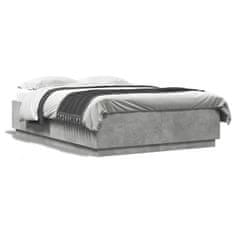 shumee Rám postele s LED osvětlením betonově šedý 140x200 cm kompozit