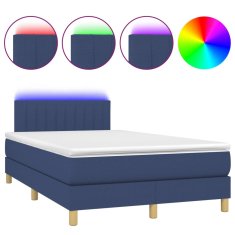 shumee Box spring postel s matrací a LED modrá 120x190 cm textil