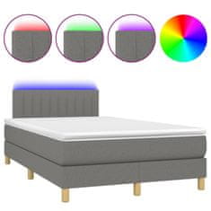 shumee Box spring postel s matrací a LED tmavě šedá 120x190 cm textil