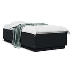 shumee Rám postele s LED osvětlením černý 90 x 200 cm kompozitní dřevo