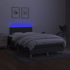 shumee Box spring postel s matrací a LED tmavě šedá 120x190 cm textil