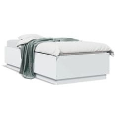 shumee Rám postele s LED osvětlením bílý 100 x 200 cm kompozitní dřevo