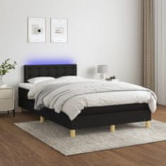 shumee Box spring postel s matrací a LED černá 120x190 cm textil