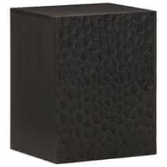Greatstore Koupelnová nástěnná skříňka černá 38x33x48 cm masivní mangovník