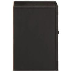 Greatstore Koupelnová nástěnná skříňka černá 38x33x48 cm masivní mangovník