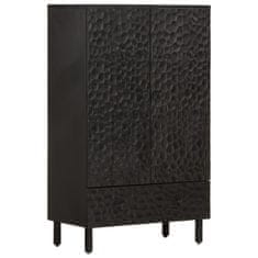 shumee Skříň highboard černá 60x33x100 cm masivní mangovníkové dřevo