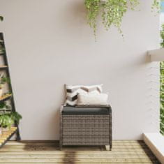Greatstore Zahradní stolička s poduškou šedá 58 x 46 x 46 cm polyratan