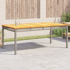 shumee Zahradní stůl šedý 180 x 90 x 75 cm polyratan akáciové dřevo