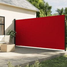 Greatstore Zatahovací boční markýza červená 220 x 500 cm
