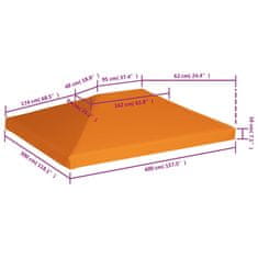 Petromila Náhradní střecha na altán 310 g/m² 4 x 3 m oranžová