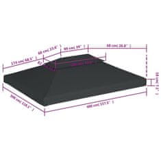 Petromila Náhradní dvojitá střecha na altán 310 g/m² 4 x 3 m antracitová