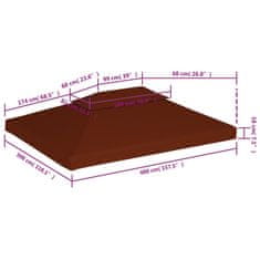 Petromila Náhradní střecha na altán 310 g/m² 3 x 3 m cihlová