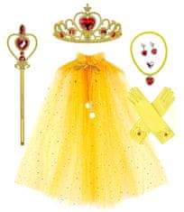 EXCELLENT Žlutý plášť pro princeznu - Žlutá sada šperků
