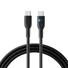 shumee USB-C kabel s LED 100W, 2m, černý