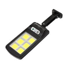 Vergionic 4064 Pouliční osvětlení solární LED COB, IP55, 2,5 W, 500 lm, 1800 mAh, černé